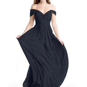 Azazie Kaitlynn Navy Bridesmaid Dress (Size 10)